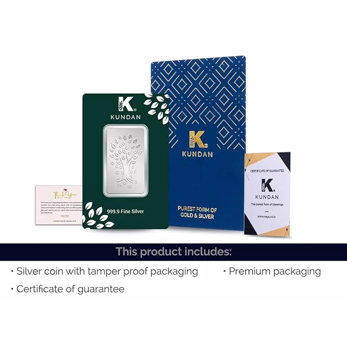 Kundan Silver Kalpataru Tree Precious Coin