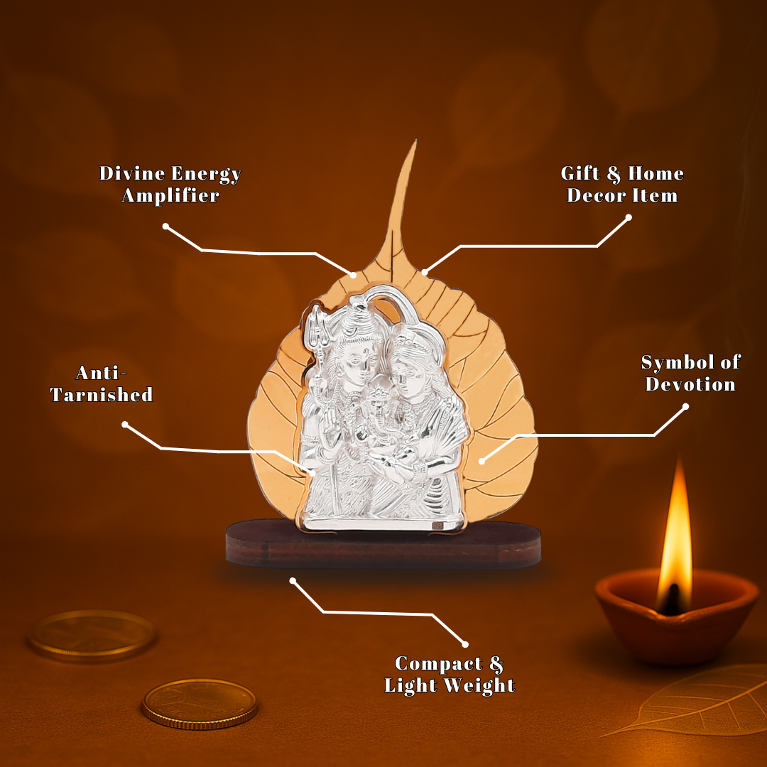 Divine Shiv Parivar - Peepal Leaf