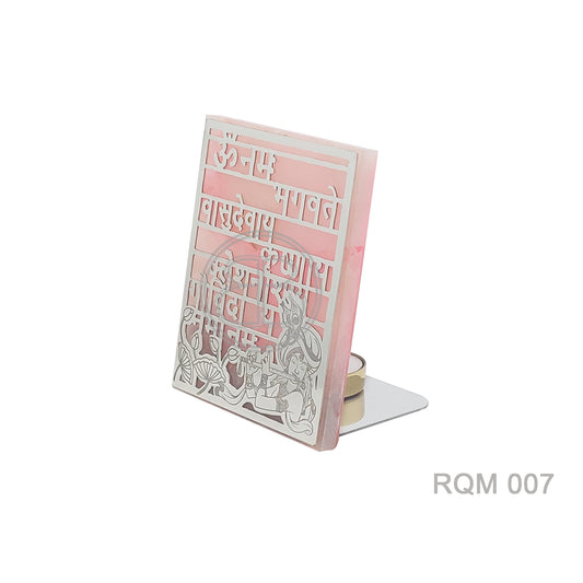 Krishna Mantra Plaque - Rose Quartz