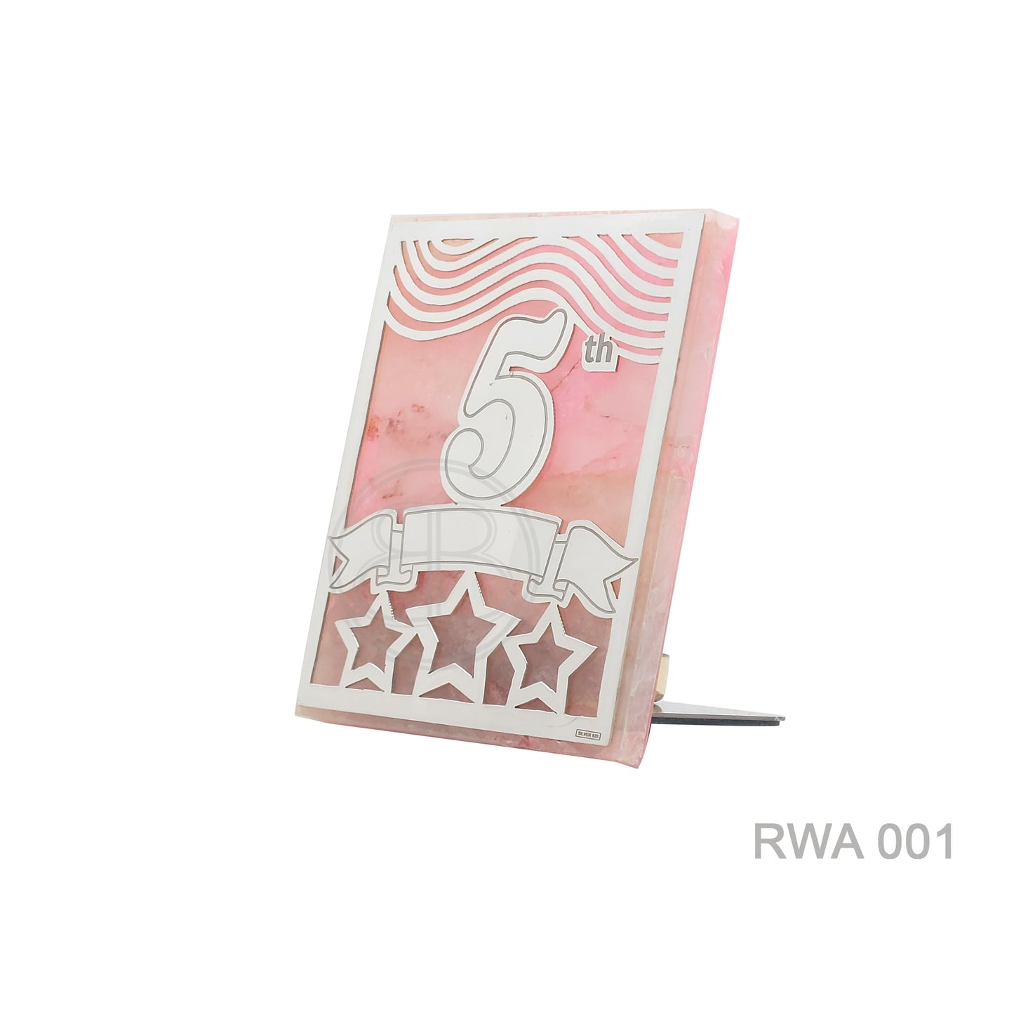 5-Year Anniversary Plaque - Rose Quartz