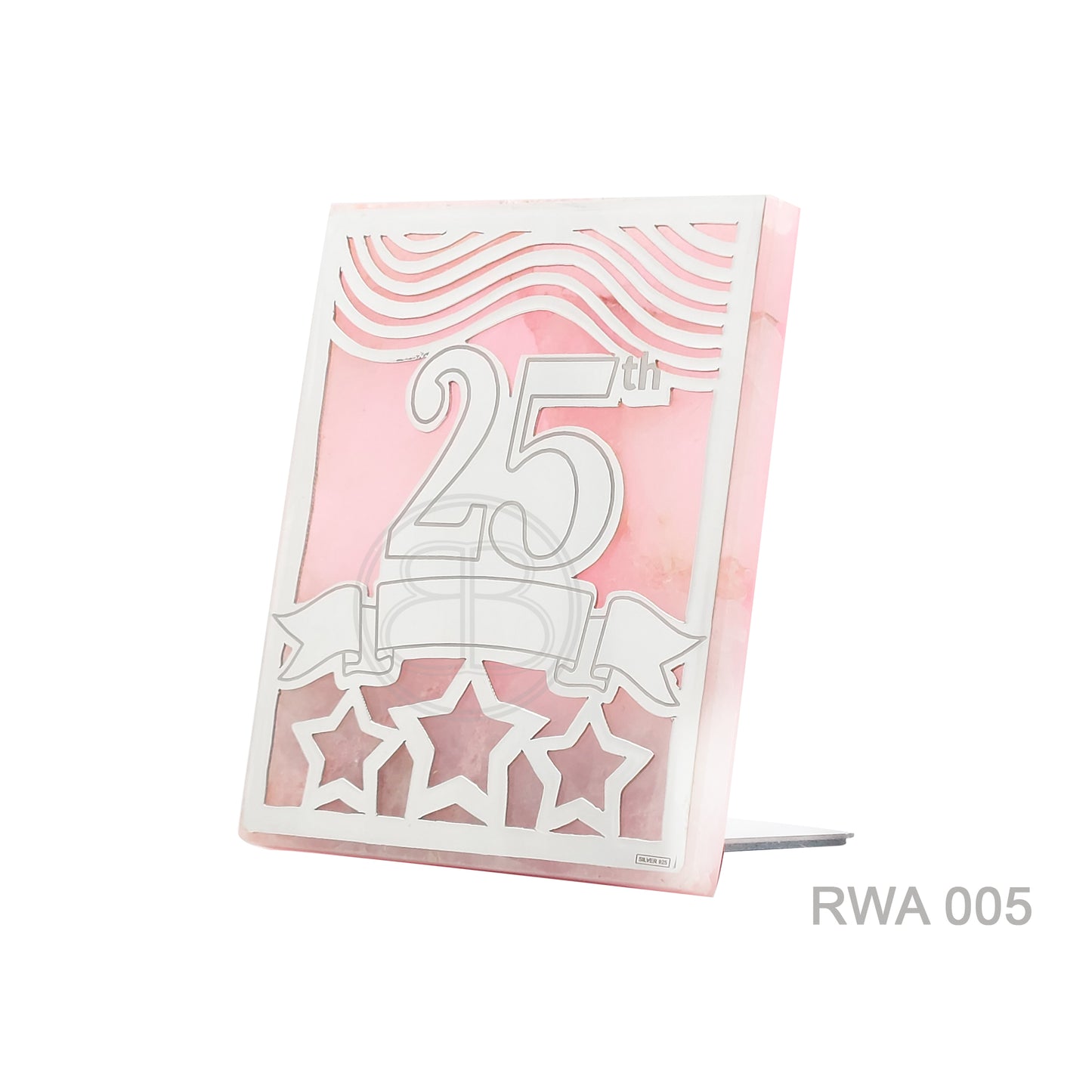 25-Year Anniversary Plaque - Rose Quartz