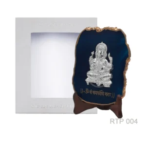 Bharat Silverware | Divine Ganesh Ji- Agate | Idol for Puja | 925 BIS Hallmarked | Anti- Tarnished | for Puja & Gifting