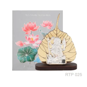 Bharat Silverware | Divine Kalka Ji-Peepal Leaf | Idol for Puja | 925 BIS Hallmarked | Anti Tarnished | for Puja & Gifting